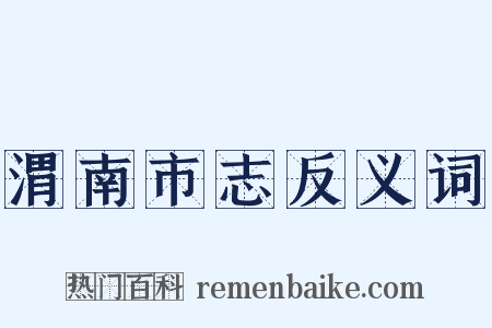 渭南市志反义词是什么意思的图片